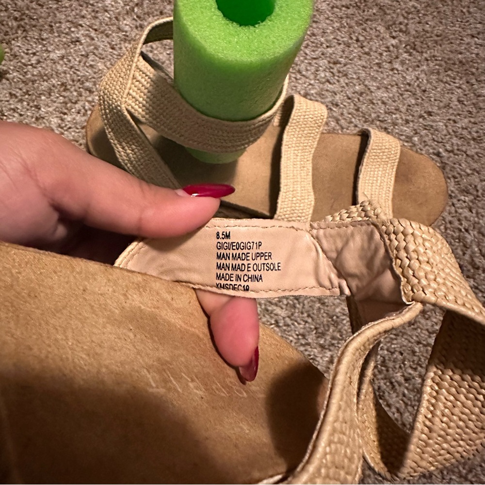 ESPIRIT Gigi Platform Walking Sandals Size 8.5 Beige Tan Manmade Woven Straw - Picture 7 of 8